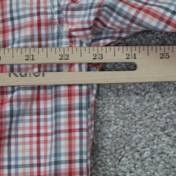 Eddie Bauer Shirt Mens Large Red/White/Gray Plaid Classic Fit 100% Cotton S/S - Picture 11 of 12